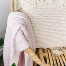 Load image into Gallery viewer, Blush Pink Diamond Knit Blanket
