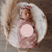 Load image into Gallery viewer, Daisy &amp; Musk Pink Reversible Milestone Cards