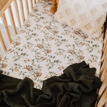 Load image into Gallery viewer, Eucalypt- Fitted Cot Sheet