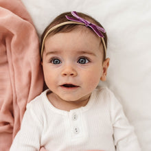 Load image into Gallery viewer, Grape Petite Velvet Bow Headband