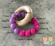 Load image into Gallery viewer, SLB HEXA Beech Wood Rattle Teether