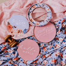 Load image into Gallery viewer, Vintage Blossom &amp; Rose Gold Reversible Milestone Cards