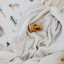 Load image into Gallery viewer, Warm Grey Diamond Knit Blanket