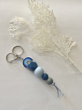 Load image into Gallery viewer, Blue Boho Rainbow Silicone Keychain