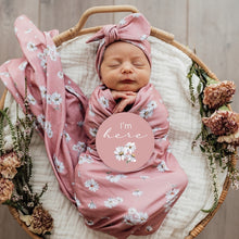Load image into Gallery viewer, Daisy Jersey Wrap &amp; Topknot Set