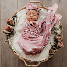 Load image into Gallery viewer, Daisy Jersey Wrap &amp; Topknot Set