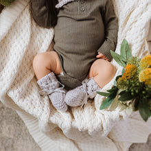 Load image into Gallery viewer, Grey Merino Wool Bonnet &amp; Booties
