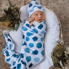 Load image into Gallery viewer, Ocean Skies Jersey Wrap &amp; Beanie Set