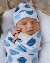 Load image into Gallery viewer, Ocean Skies Jersey Wrap &amp; Beanie Set