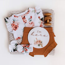 Load image into Gallery viewer, Rosebud Short Sleeve Bodysuit- Organic Baby Clothing